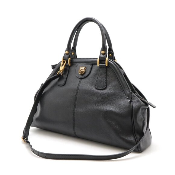 GUCCI Black Leather Shoulder Bag - Picture 3 of 9